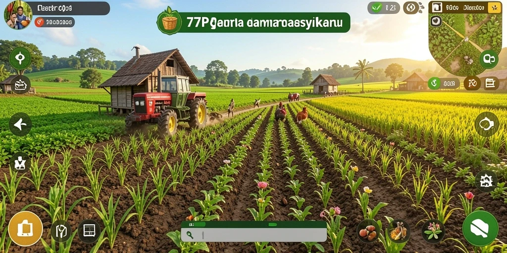 Tampilan memukau gameplay Farming 77RP yang penuh warna.