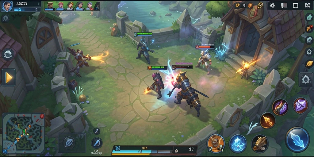 Tampilan gameplay ABC33 dengan strategi cerdas dan pertempuran seru.