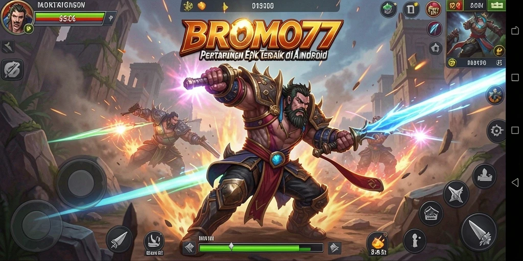 Gameplay seru pertarungan karakter di BROMO77.