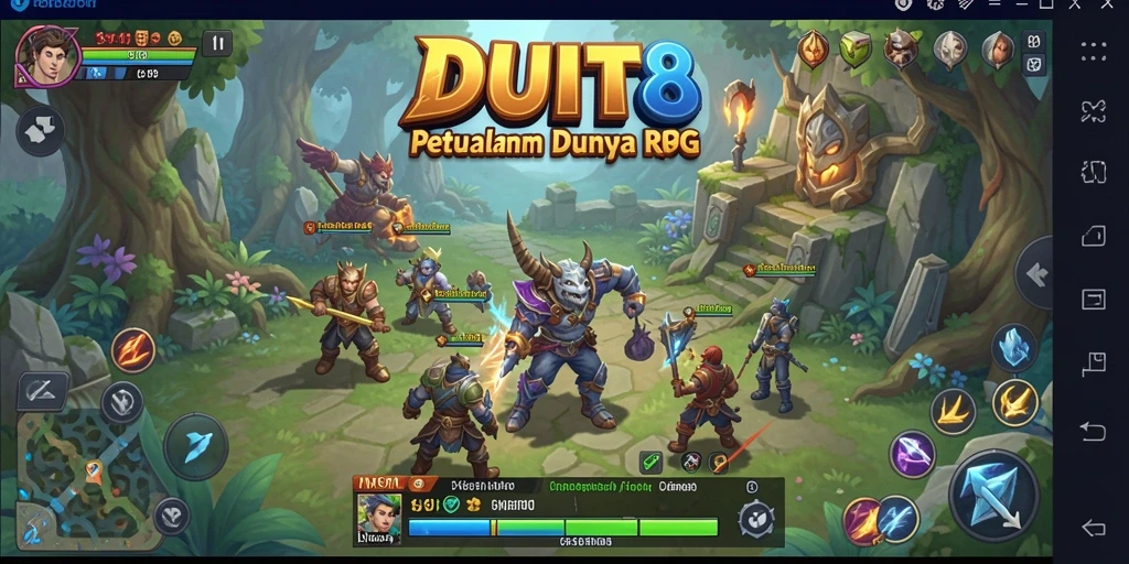 Tampilan gameplay menarik dari DUIT8 dalam petualangan RPG.