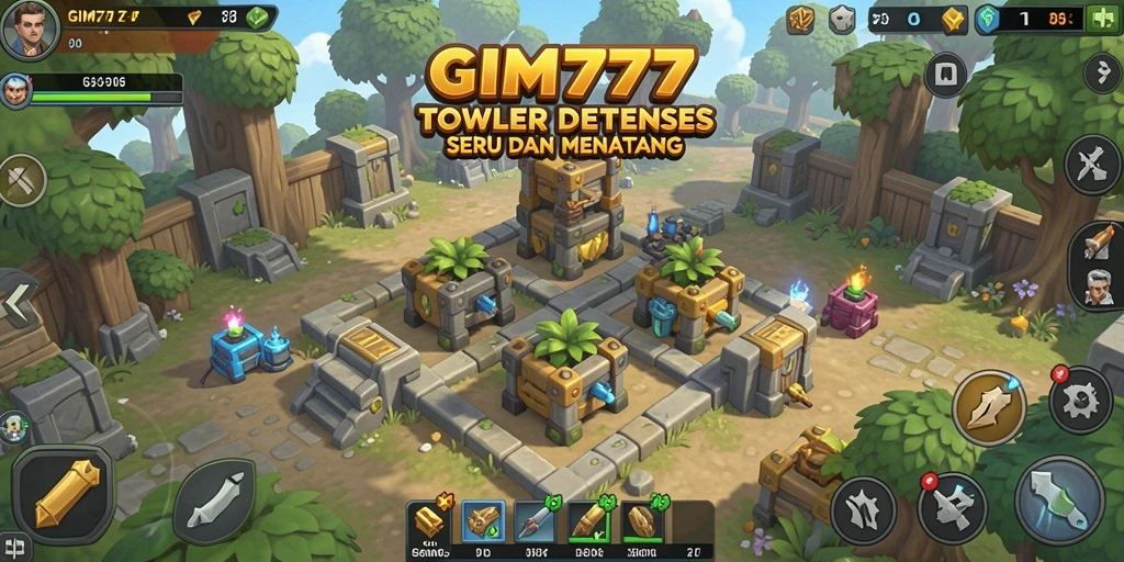Tampilan gameplay seru GIM777 dengan aksi Tower Defense yang intens.