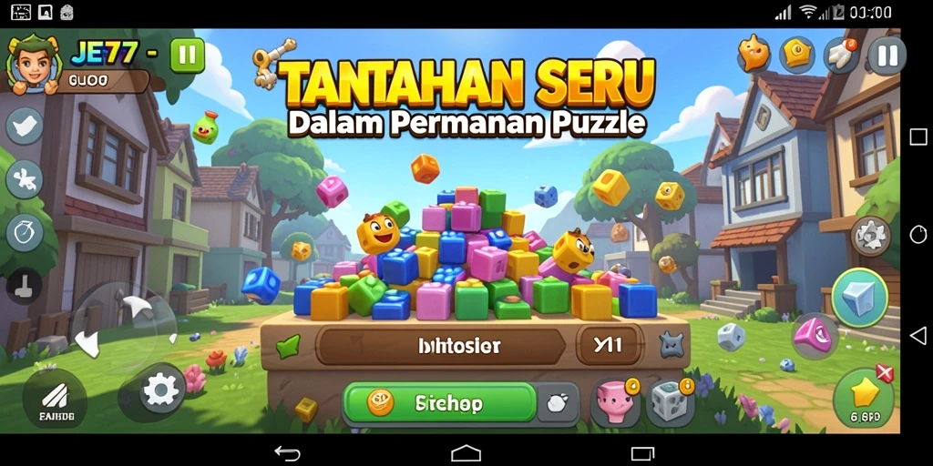 Screenshot gameplay JET77 menampilkan tantangan puzzle yang dinamis.