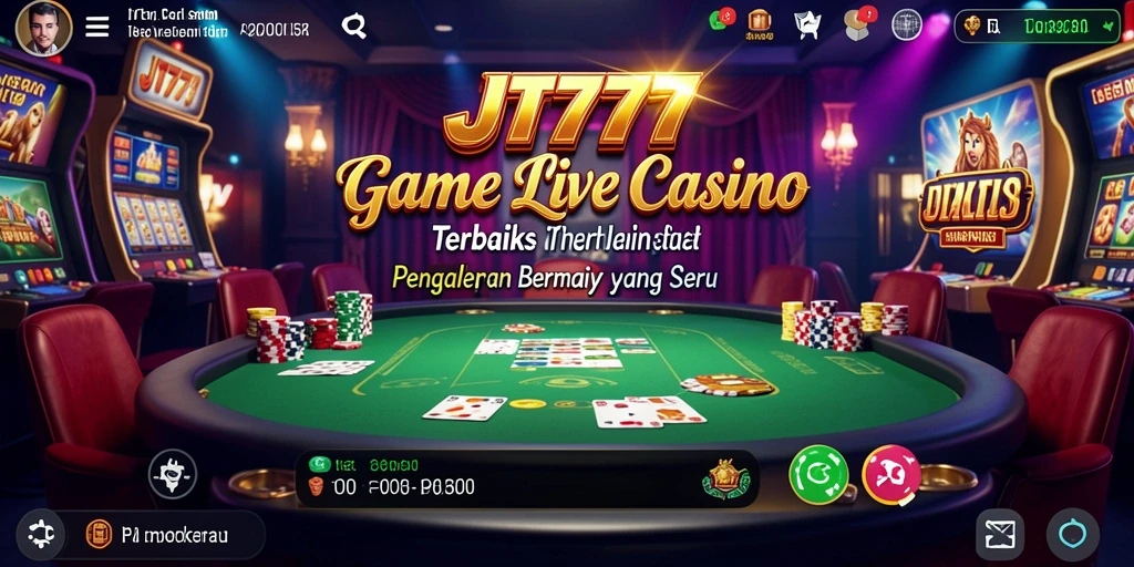 Tampilan screenshot JT777 yang menampilkan permainan Live Casino yang seru dan interaktif.