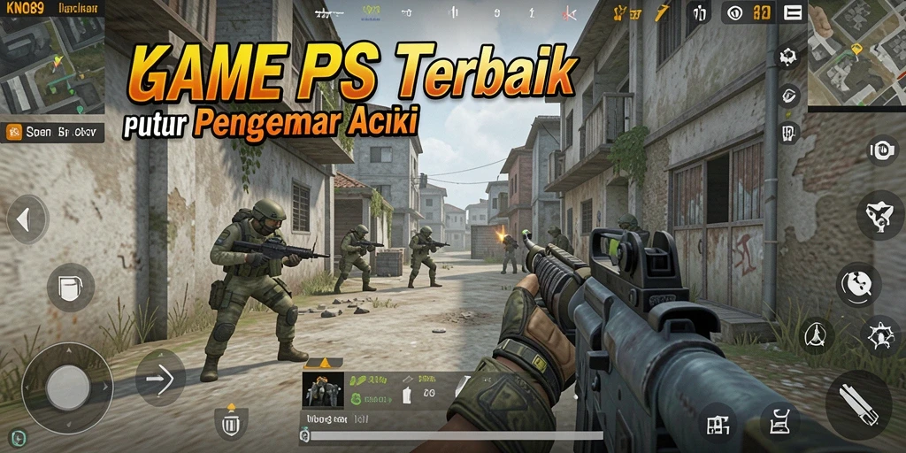 Screenshot gameplay KNO89 menampilkan aksi tembak-menembak yang mendebarkan.