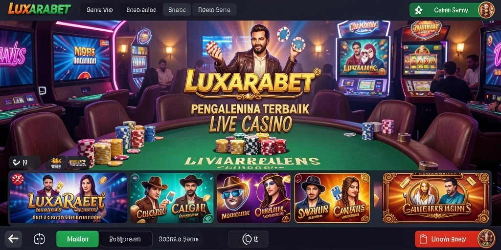 Tampilan Live Casino LUXARABET dengan dealer profesional dan meja permainan.