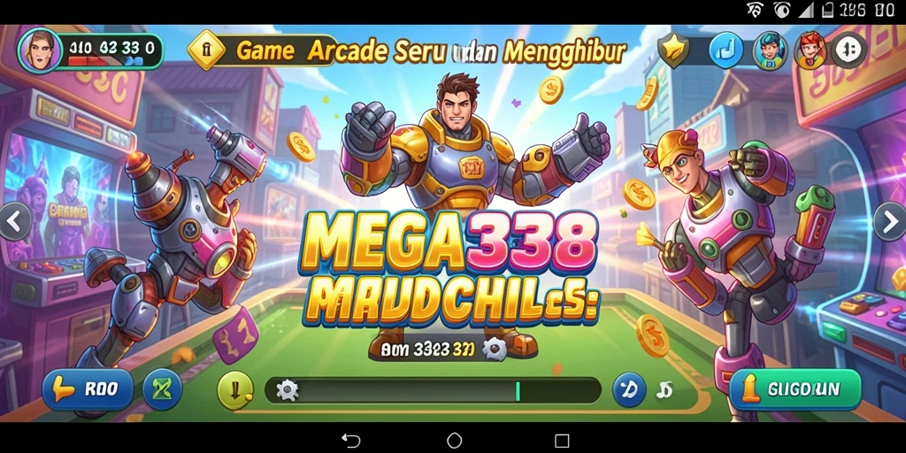Tampilan gameplay seru dari MEGA338 saat bermain arcade.