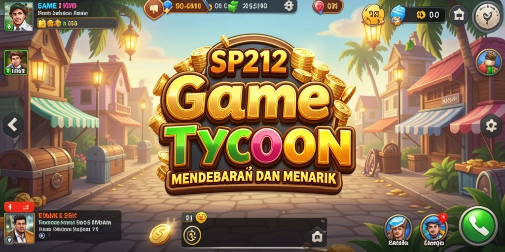 Tampilan gameplay menarik dari SP212, menunjukkan strategi manajemen bisnis.