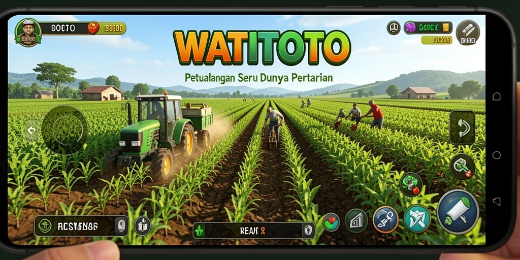 Screenshot gameplay WATITOTO menunjukkan aktivitas bertani yang seru dan interaktif.