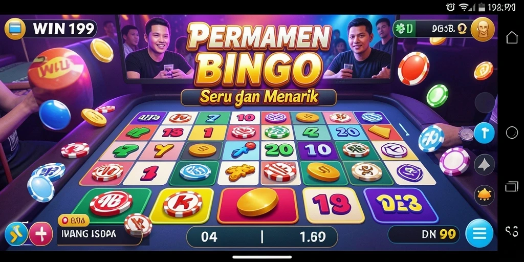 Tampilan gameplay Bingo yang seru di WIN199, penuh warna dan interaksi.